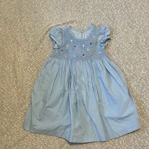 Gymboree Ice Cream Social Blue Smocked Embroidered Dress 3T